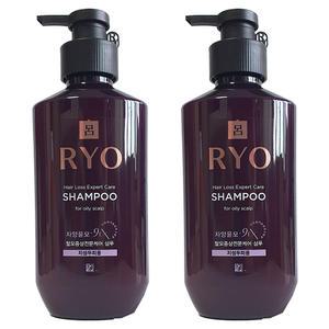 려 자양윤모 9EX 탈모증상전문케어 샴푸 지성두피용 400ml x2개