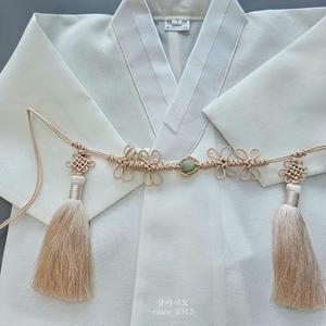 [샵마시모]옥돌 장식 잠자리 매듭허리끈 남아한복 여아한복 소품 돌띠 술띠 허리띠