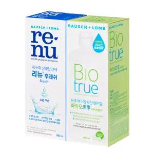 [공식] 바슈롬 리뉴 후레쉬 렌즈세척액 500ml x1개 + 바이오트루 500ml x1개