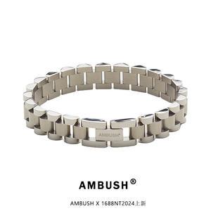 팔찌 Ambush 티타늄 스틸 심플 남녀공용 일본 니치 디자인 유니 스타일 금속