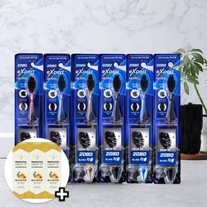 2080 엑스퍼트 차콜 칫솔 1입X6개+프로폴리투스 치약 100gX3입