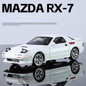 1/32 이니셜 D 마즈다 RX7 합금 다이캐스트 장난감 자동차 모델 사운드 스케일 어린이를위한 생일 소장 선