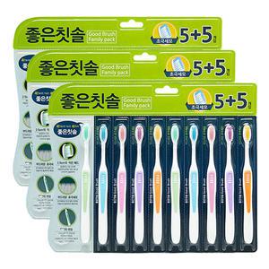 좋은칫솔 초극세모, 10개입, 3개