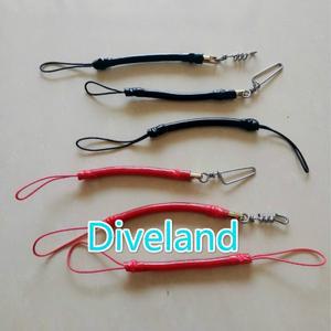 스피어 낚시 슬링 쇼크 코드 고무 번지 블랙/레드 5x10mm 건 슈팅 라인 구리 회전 스냅 포함