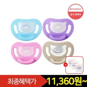 [즉시15+중복12%+Gift] 더블하트 소프트버디 올실리콘 통잠 쪽쪽이 (S/M/L사이즈)+수딩젤 2ml 3개