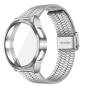 갤럭시 워치용 TPU 범퍼 밴드 및 케이스, 7, 6, 5, 4, 40mm, 44mm, 5 프로, 45mm, 6 클래식, 47mm, 43 스테인리스 스틸 스트랩 보호대 케이스