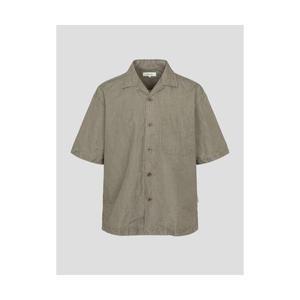 매장정품 빈폴 BEANPOLE MEN 리넨 혼방 솔리드 오픈카라 반소매 셔츠 베이지 (BC5465C28A) BC5465C28A 2094