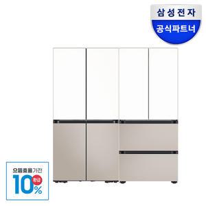 삼성전자 비스포크 4도어 냉장고 김치냉장고 세트 RM70F64R1ZG+RQ42DB94R2AP 1등급 1057L 키친핏