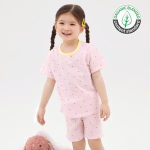도트핑크 5부 오가닉자카드 실내복