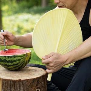 간편 휴대 시원한 대왕 잎모양 튼튼한 왕부채 대형 잎모양부채 두꺼운부채 빅사이즈부채