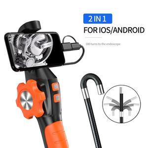360도 회전 내시경 검사 카메라 6.4mm 렌즈 HD 굴절 자동차 IOS 안드로이드