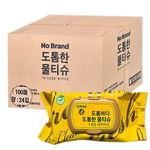 노브랜드 도톰한 물티슈 캡형 100매 24개