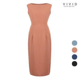 [하프클럽/비비드시크릿가너]VIVID 심플라인 민소매 여름 나시 원피스