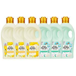아우라 초고농축 섬유유연제 용기 1L, 스모키머스크, 3개 + 미드나잇골드, 3개