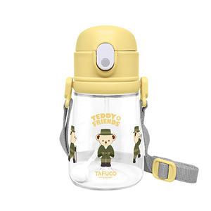 타푸코 테디베어프렌즈 투인원 트라이탄 빨대컵 옐로우, 360ml, 1개