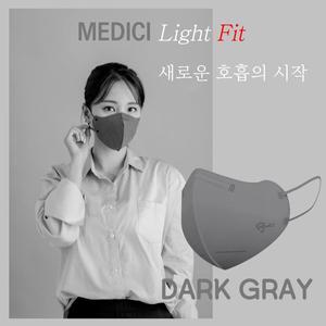 [기타](국산 100매)메디치 라이트핏 새부리형 kf94 그레이 컬러마스크 (5매입)