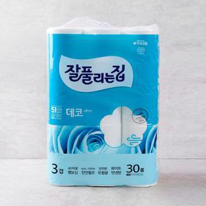 미래생활 잘풀리는집 도톰한 3겹 데코 화장지 30m*30롤