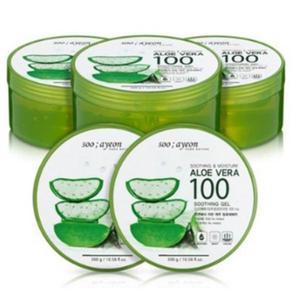 수아연 알로에 수딩젤 300ml x5개 /알로에베라 100% 수분크림 보습크림 진정 모이스쳐젤