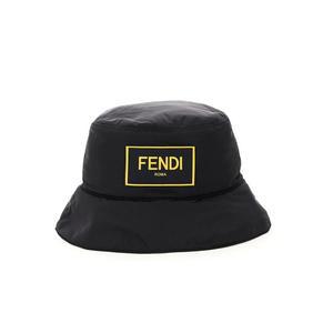 스퀘어 옐로우 로고 나일론 버킷햇 블랙 FXQ801 ADRT F0QA1