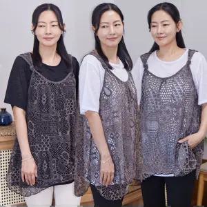 레이스망사 매듭 조끼 / 23SS80-1 /실버다이아몬드 / 엄마옷 / 할머니옷 / 빅사이즈 / 마담의류