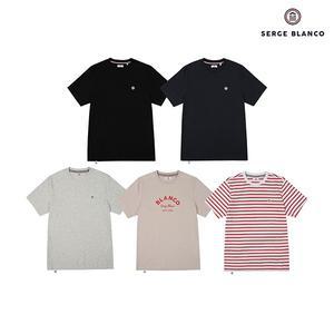 [세르즈블랑코] 프리미엄 라운드 반팔티셔츠 여성 5컬러 택1