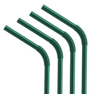 7mm 21cm 주름빨대 개별포장 초록 1봉 500개