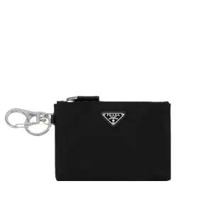 24FW 프라다 2TT117 2DMK F0002 나일론 트라이앵글 로고 키체인 파우치 블랙