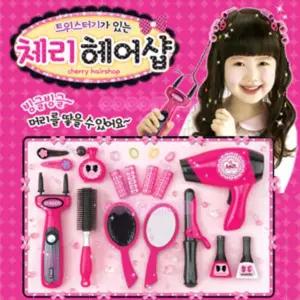 체리 트위스터기가 있는 헤어샵/유아/어린이/미용놀이/뷰티놀이/역할놀이/헤어샵놀이/미용장난감