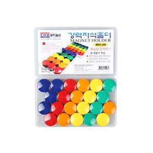 (대 32mm 빨강) 원형 홀더자석 대 32mm 44개입/강력자석/자석홀더/화이트보드자석/동전자석/칼라원형자석/