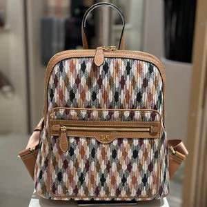국내정식매장 닥스 DCBA4E603W2 CHECK PLEATS 브라운 체크 플리츠 원단 백팩 가방