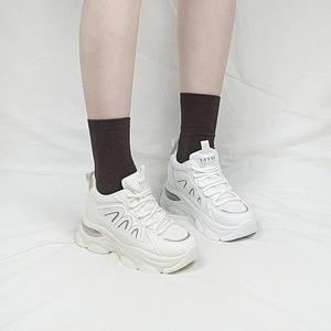 [기타]안트 패턴 메쉬 통통끈 스탠딩 치어리더 키높이 통굽 스니커즈 8cm