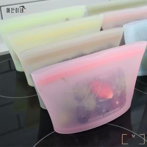 국산 플래티넘 실리콘 지퍼팩 2000ml 대형 친환경 스탠딩 냉동 지퍼백