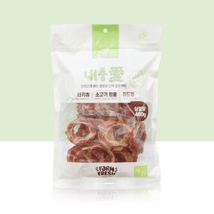 내품애 터키츄 소고기힘줄 하드링 480g  강아지 육포 간식