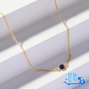 14K 18K 신 커브 체인 탄생석 금 목걸이