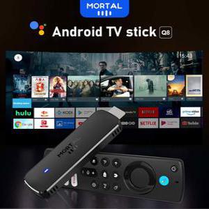 크롬캐스트 안드로이드 TV 미니 스틱 Mortal Q8 Android14 지원 8K 비디오 4K Wifi6 Allwinner H313 쿼드 코어 음성 리모컨 스마트