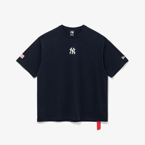 [AK플라자] [뉴에라] MLB 뉴욕 양키스 스크립트 티셔츠 이브닝 블루 14679813