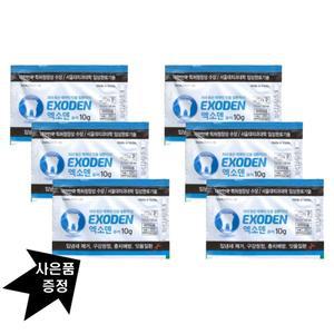 엑소덴 산 큐어 분말치약 가루치약 파우치형 10g 6개 (+칫솔2입)