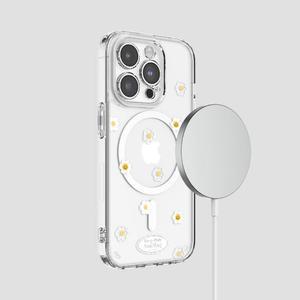 코지 아이폰16 15 14 13 12 스마일데이지 패턴 클리어 렌즈가드 맥세이프 케이스 갤럭시25 24 23