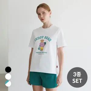 [3종 세트] 테디크루 여성 반팔 라운드 티셔츠 (TT06W-3)