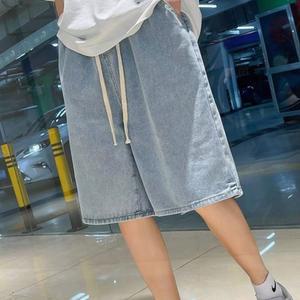 데님 반바지 남여공용 밴딩 버뮤다 5부 바지 캐주얼 데일리