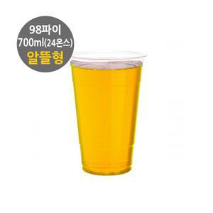 커피세븐 (아이스컵-국내) 700ml (24온스) 알뜰형 투명컵 PET컵 98파이 1000개