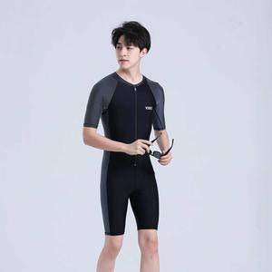 남자실내수영복 남자전신수영복 세트 슈트 반팔 L 수트 블랙그레이