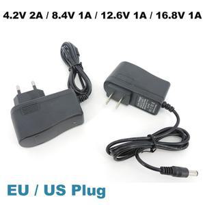 AC 100-240V 전원 공급 장치 어댑터 DC 8.4V 12.6V 16.8V 1A 1000MA 4.2V 2A 5.52.5mm 18650 리튬 배터리