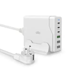 [알로코리아] 100W GaN 접지형 6포트 PD C타입 초고속 멀티 충전기 UC6100GPD
