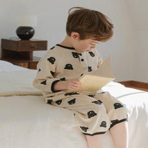 [해피버스]심플베어 7부 와플 실내복(25SS)