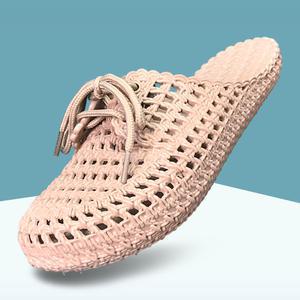 마마슈 라탄 여성 여름 뮬슬리퍼 젤리슈즈 블로퍼 끈 발편한 폭신한 쿠션 캐주얼 말랑폭신 스펀지 실내화