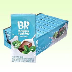 베스킨라빈스 민트초코 멸균우유 190ml x 24개입 민초
