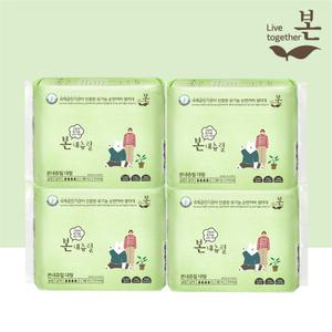 유기농본 본내츄럴 유기농 생리대 대형 16P, 4팩