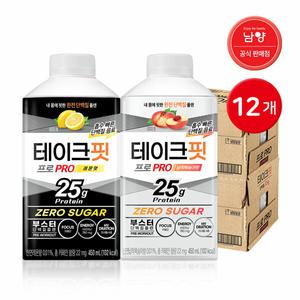 남양 테이크핏 프로 450ml 레몬 6개 + 납작복숭아 6개 / 프로틴음료