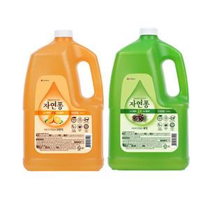 자연퐁 주방세제 용기 3.04L 솔잎, 1개 + 오렌지, 1개